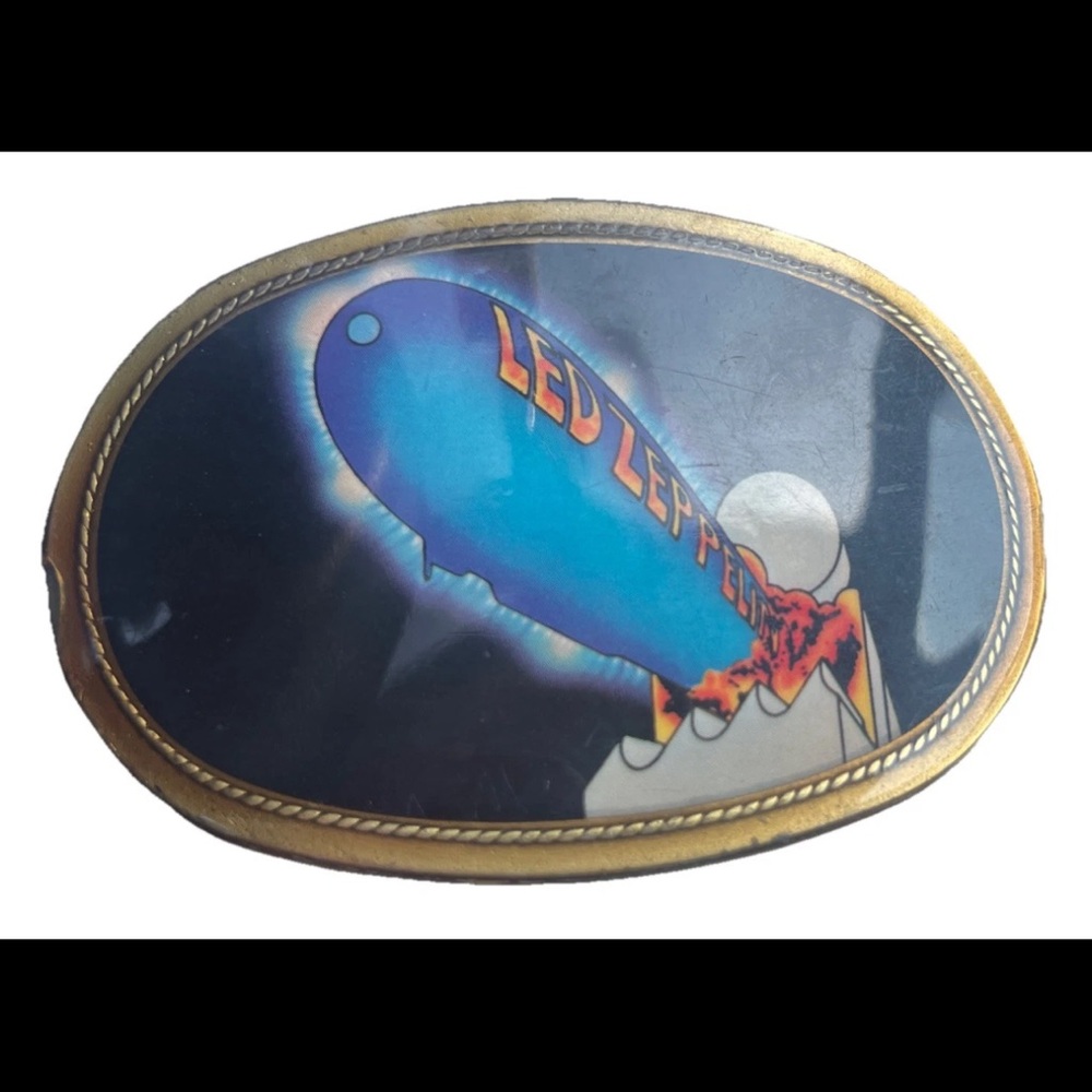 Source Unknown Blue and Gold Belt Buckle